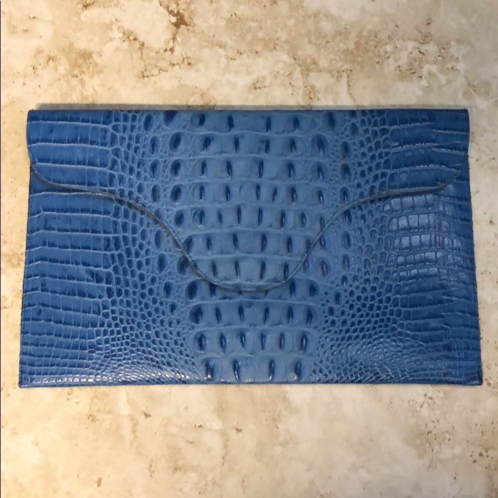 JJ Winters Blue Crocodile Blake Clutch